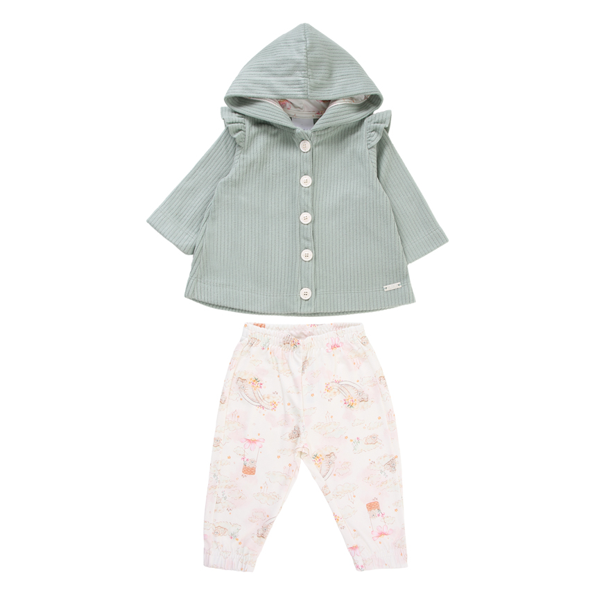 Conjunto Bebê Kiki Casaco Plush Com Capuz