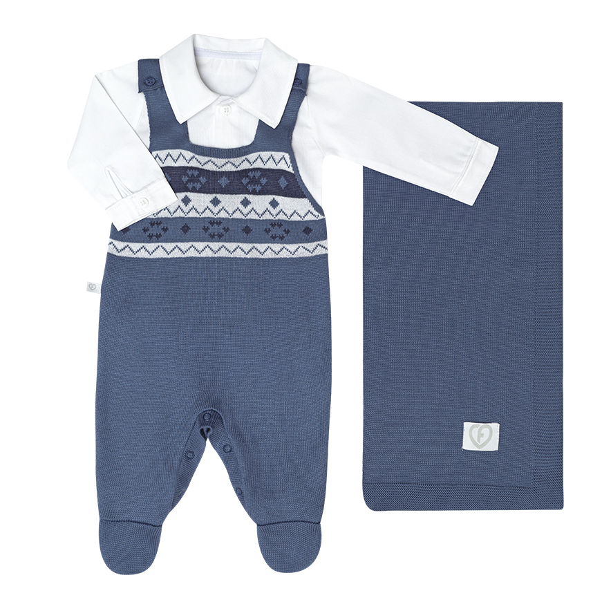 Saída Maternidade Fofinho em Tricô e Suedine Saída Maternidade Fofinho em Tricô e Suedine