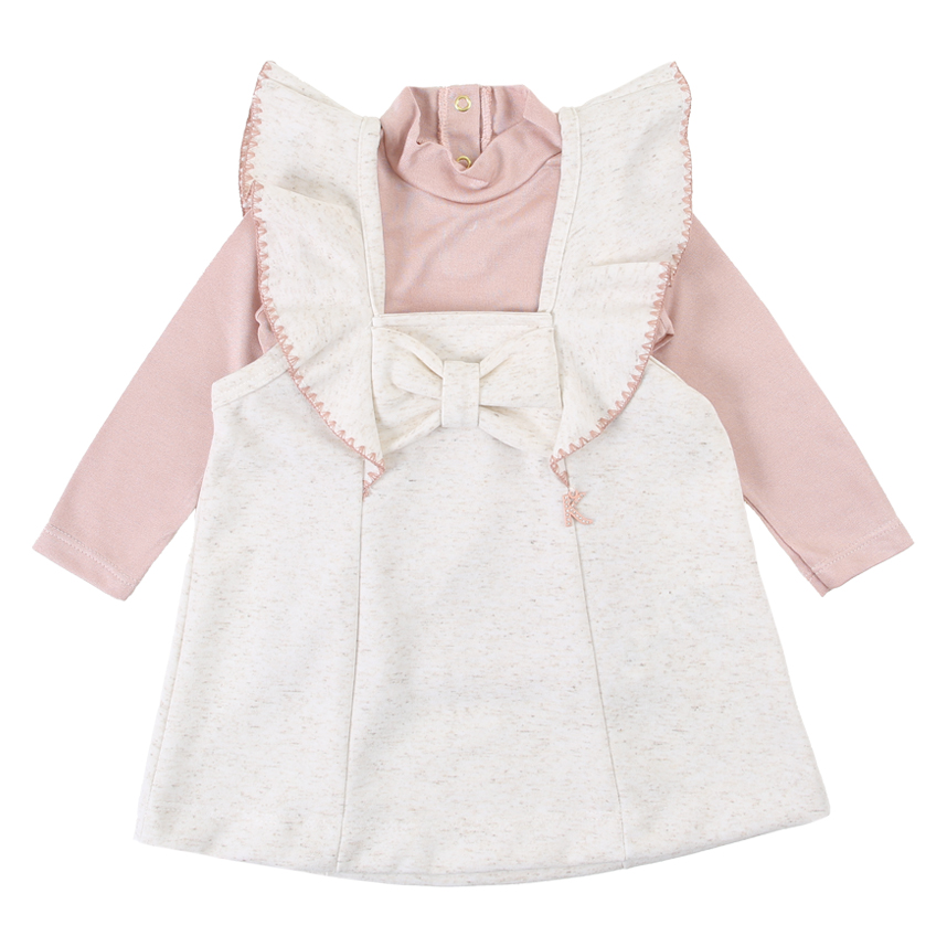 Salopete Infantil kiki Em Moletom E Blusa Em Malha Acetinada