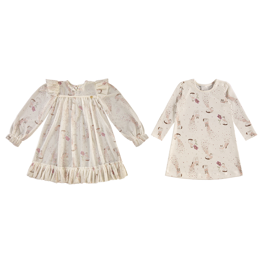 Vestido Infantil Kiki Estampa Floral Com Tule Vestido Infantil Kiki Estampa Floral Com Tule