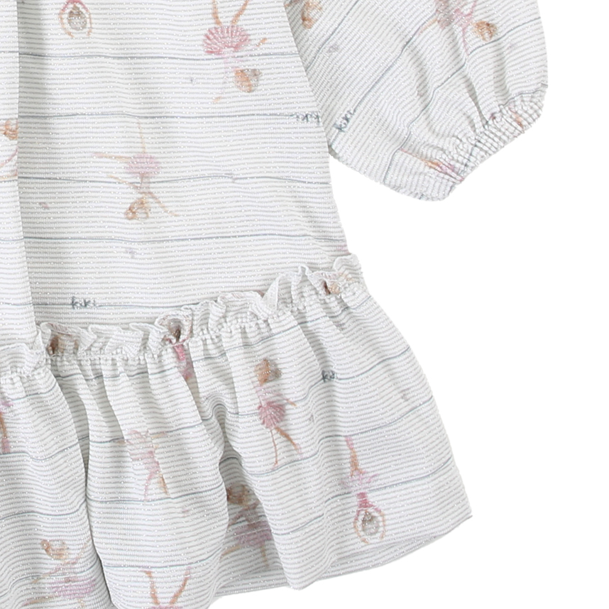 Vestido Infantil kiki Em Malha Brilho Estampa Bailarina Vestido Infantil kiki Em Malha Brilho Estampa Bailarina
