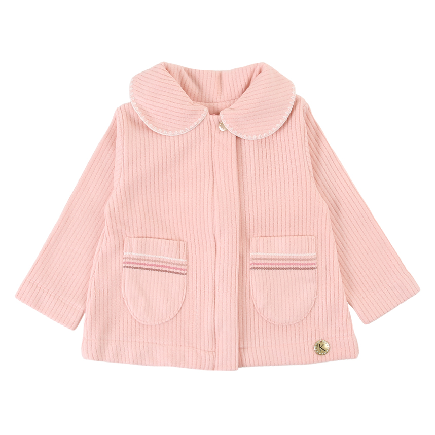 Casaco Infantil Kiki Plush Canelado Com Bolsos Frontais