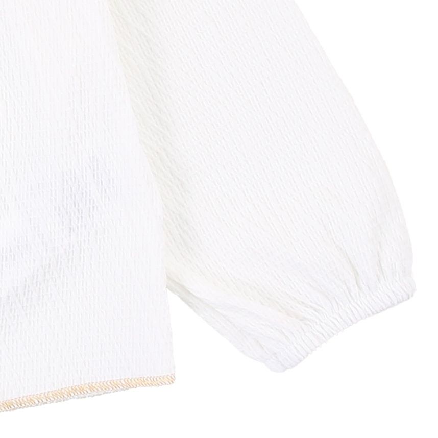 Blusa Infantil Kiki Malha Texturizada Babado No Decote