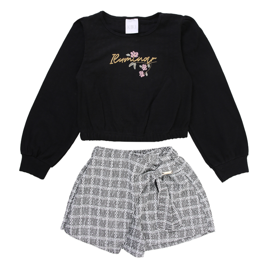 Conjunto Infantil Kiki Blusa Manga Longa Texturizada