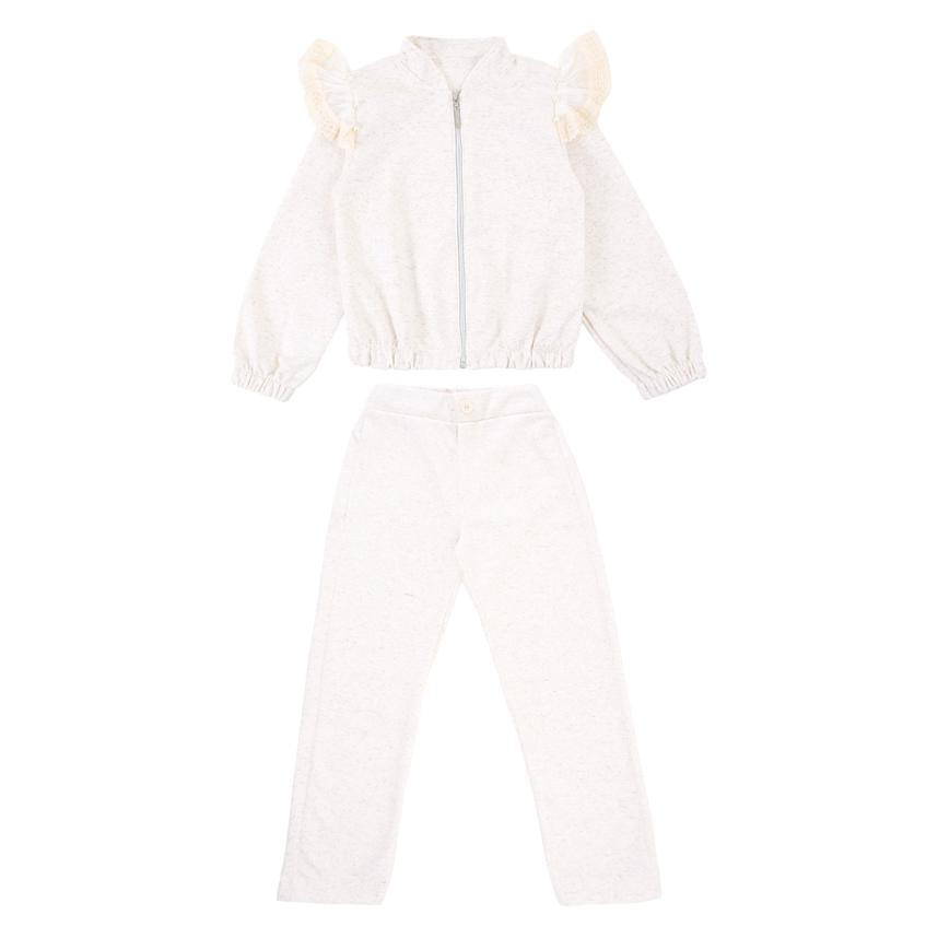 Conjunto Infantil Kiki Jaqueta Babado Ombro Com Zíper