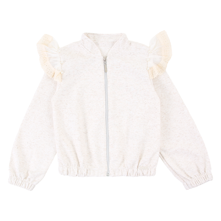 Conjunto Infantil Kiki Jaqueta Babado Ombro Com Zíper