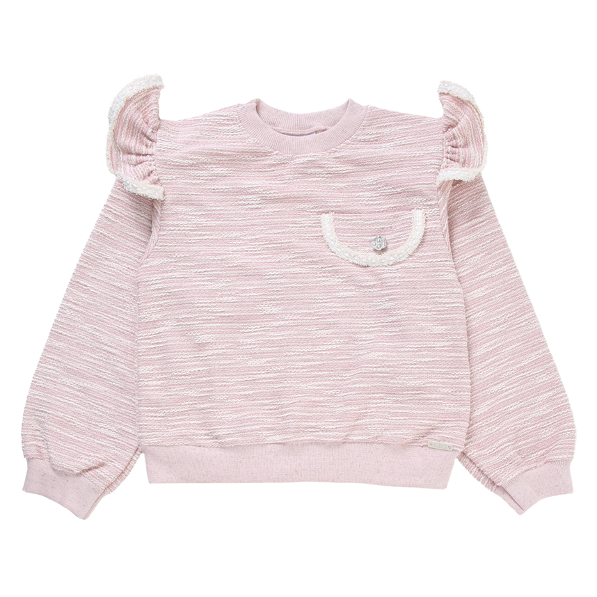 Conjunto Infantil Kiki Blusão Moletom Com Babados No Ombro