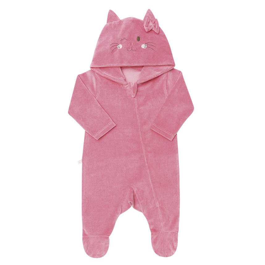 Macacão Fofinho em Plush com Capuz