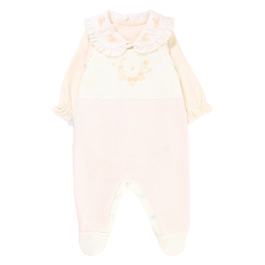 Macacão Fofinho Manga Longa com Gola Bordada