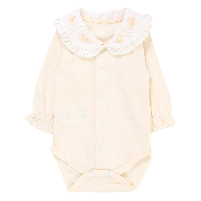 Macacão Fofinho Manga Longa com Gola Bordada