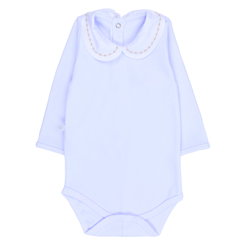 Body Fofinho em Suedine com Gola Bordada