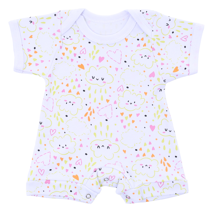 Macacão Curto Top Chot Canelado Estampado Kit 06 Peças Sortidas Macacão Curto Top Chot Canelado Estampado Kit 06 Peças Sortidas