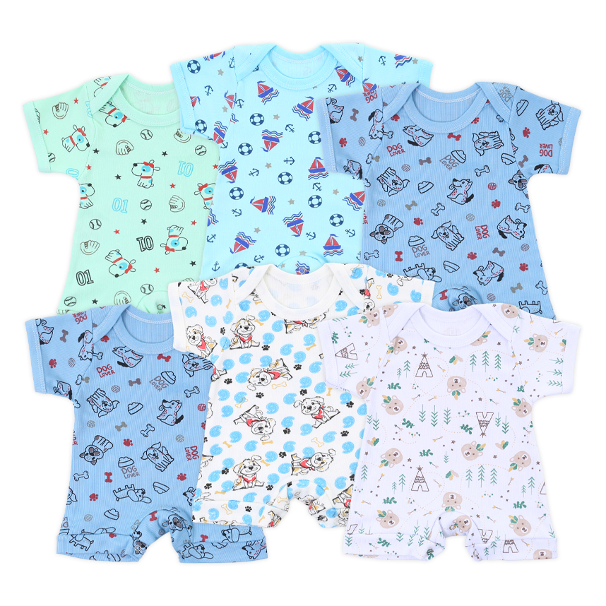 Macacão Curto Top Chot Canelado Estampado Kit 06 Peças Sortidas