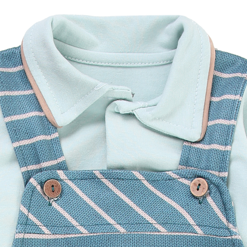 Macacão Longo Bebê Paraíso Jardineira Com Bolso Estampa Urso