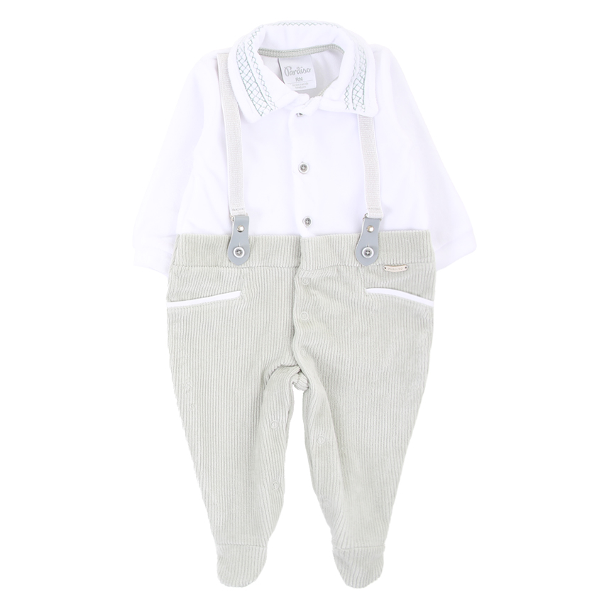 Saída de Maternidade Macacão com Parte em Plush e Manta