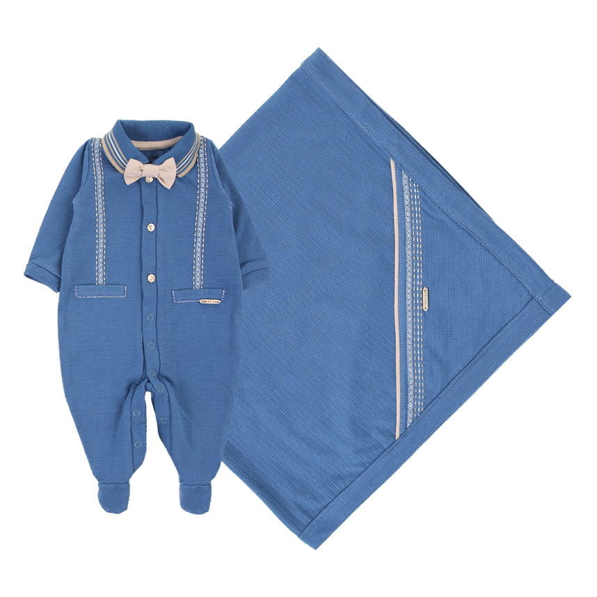 Saída Maternidade Paraíso Menino Bordado Com Gravata Saída Maternidade Paraíso Menino Bordado Com Gravata