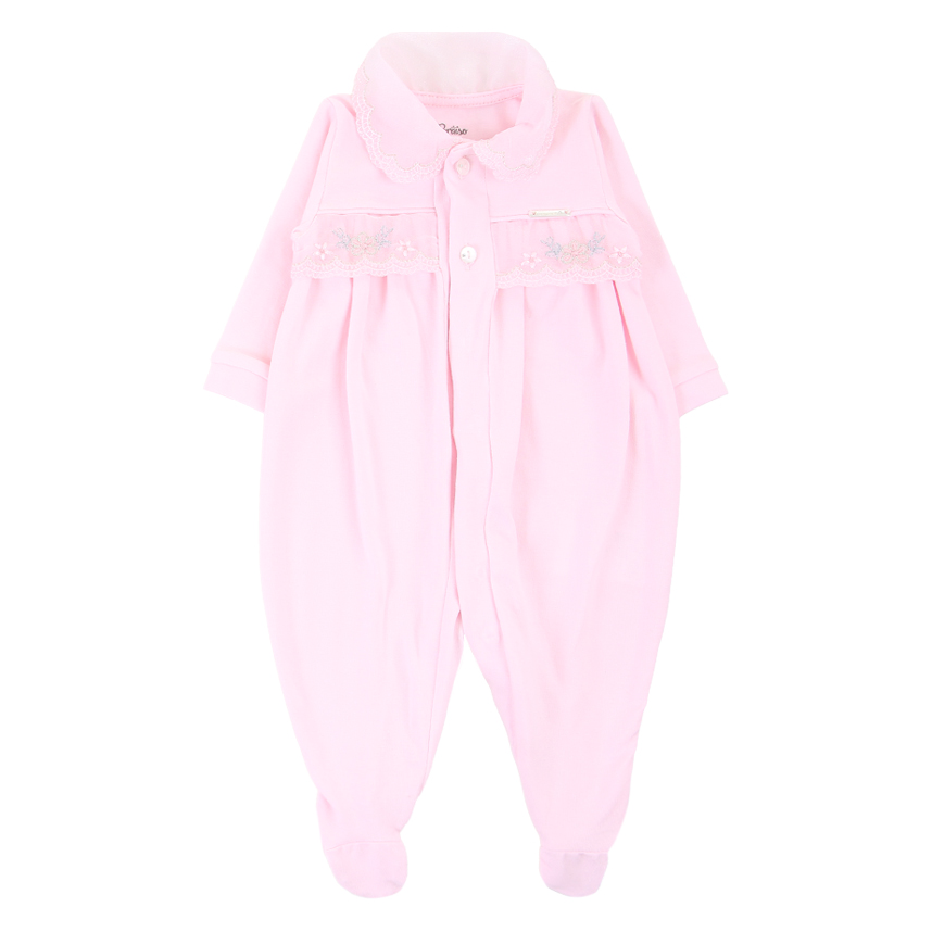 Saída de Maternidade Paraíso em Malha Macacão Bordado e Manta