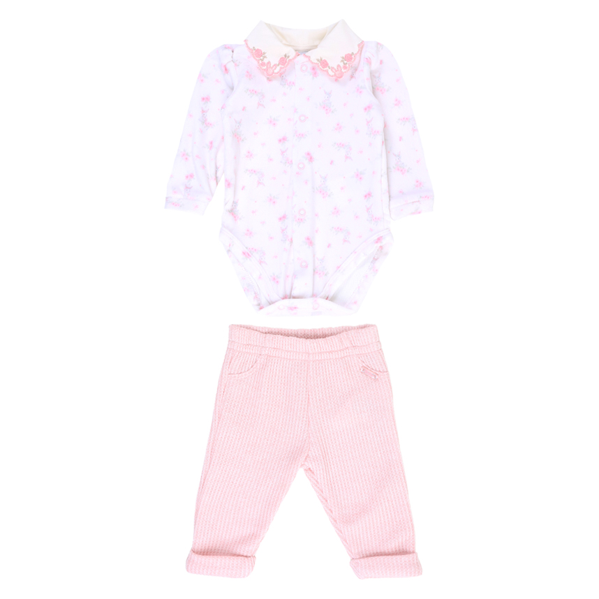 Conjunto Paraíso de Body em Plush e Calça em Malha