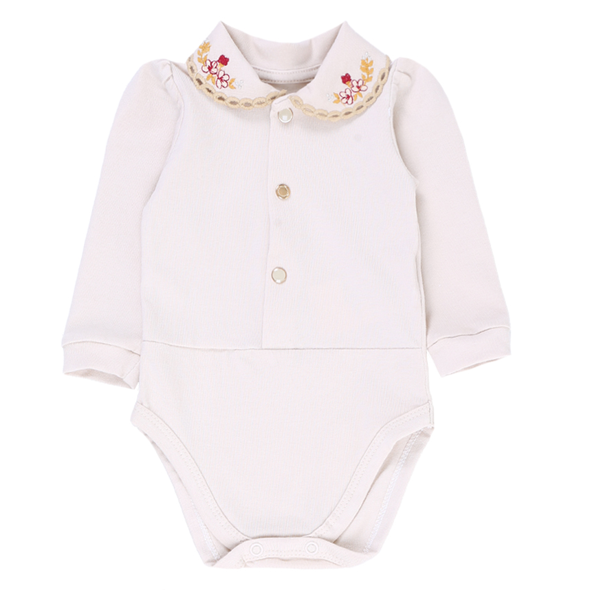 Conjunto Paraíso de Body Gola Bordada Calça em Malha Canelada Conjunto Paraíso de Body Gola Bordada Calça em Malha Canelada