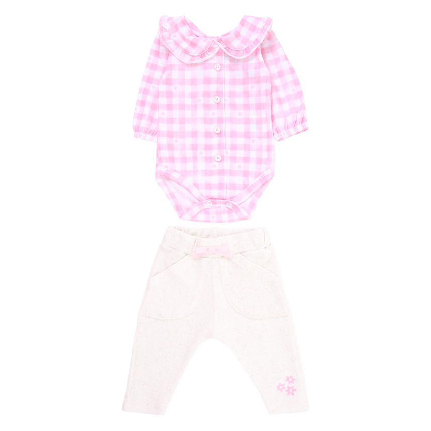 Conjunto Bebê Iaze Body Manga Longa Cats Com Babado