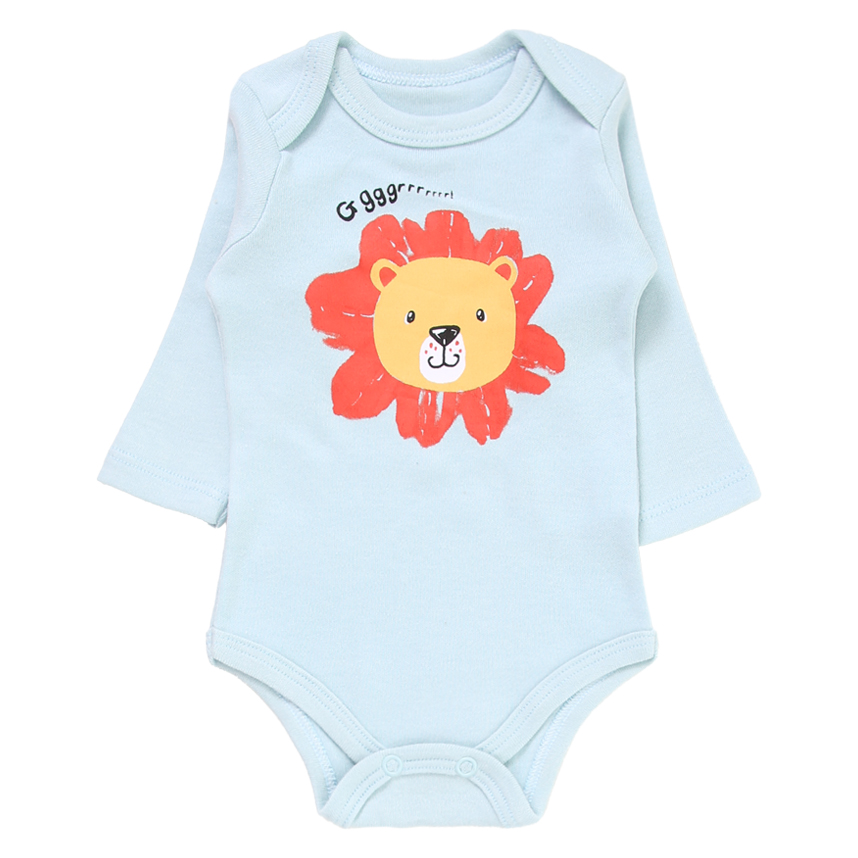 Conjunto Bebê Iaze Manga Longa Estampa Leão