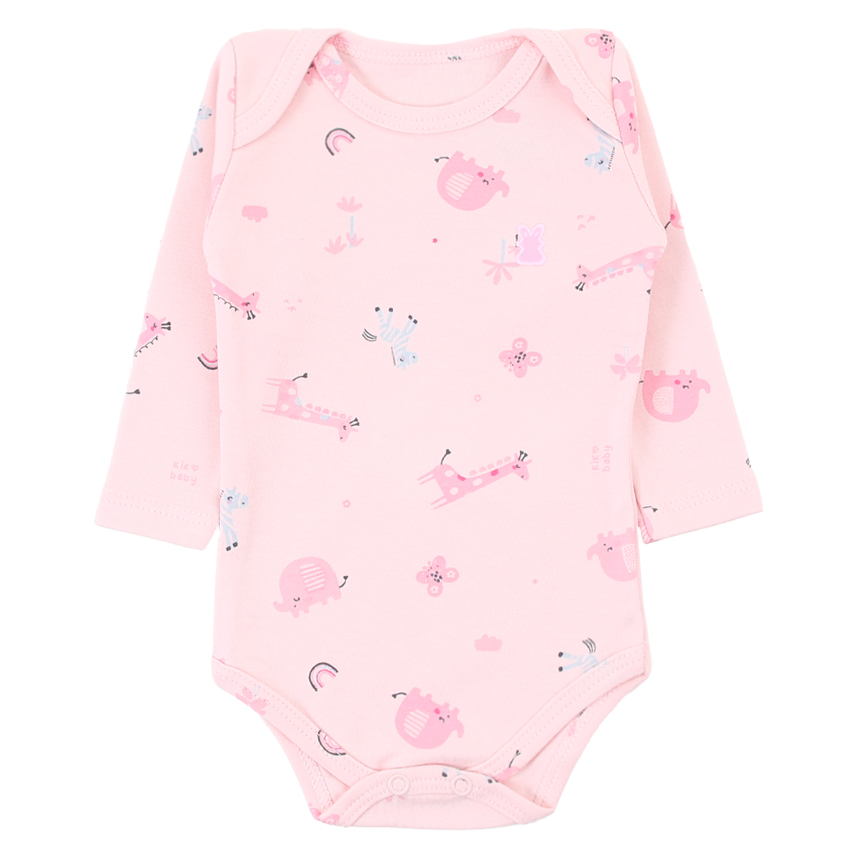 Kit Body Bebê Kiko Baby Estampa Animais Fofos - 3 Peças