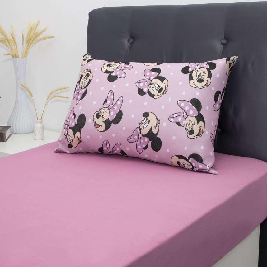 Jogo de Lençol e Fronha Portallar Estampa Minnie Jogo de Lençol e Fronha Portallar Estampa Minnie