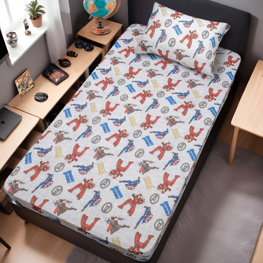 Jogo de Lençol e Fronha Portallar Estampa Avengers Jogo de Lençol e Fronha Portallar Estampa Avengers