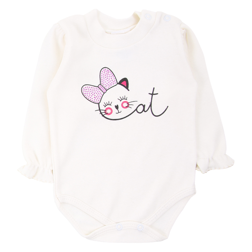 Kit Body Bebê Petutinha Estampa Cat Poá - 3 Peças