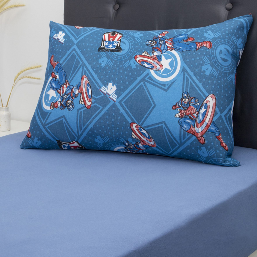 Jogo de Lençol e Fronha Portallar Estampa Capitão América Jogo de Lençol e Fronha Portallar Estampa Capitão América
