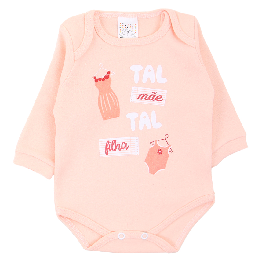 Kit Body Bebê Petutinha Estampa Família - 3 Peças