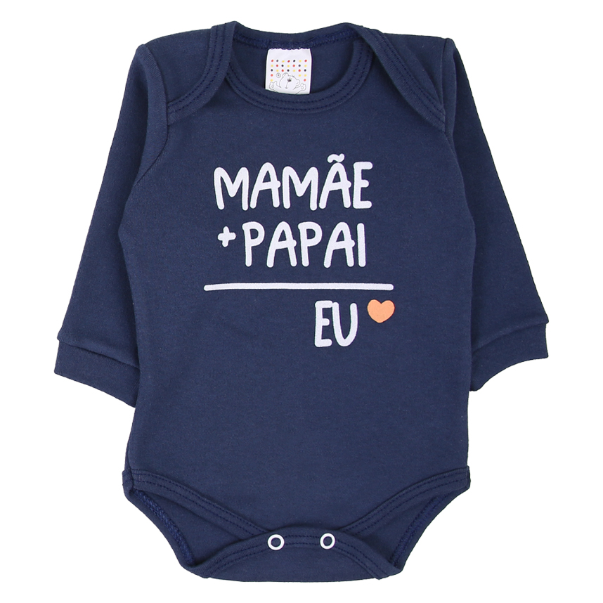 Kit Body Bebê Petutinha Estampa Família - 3 Peças