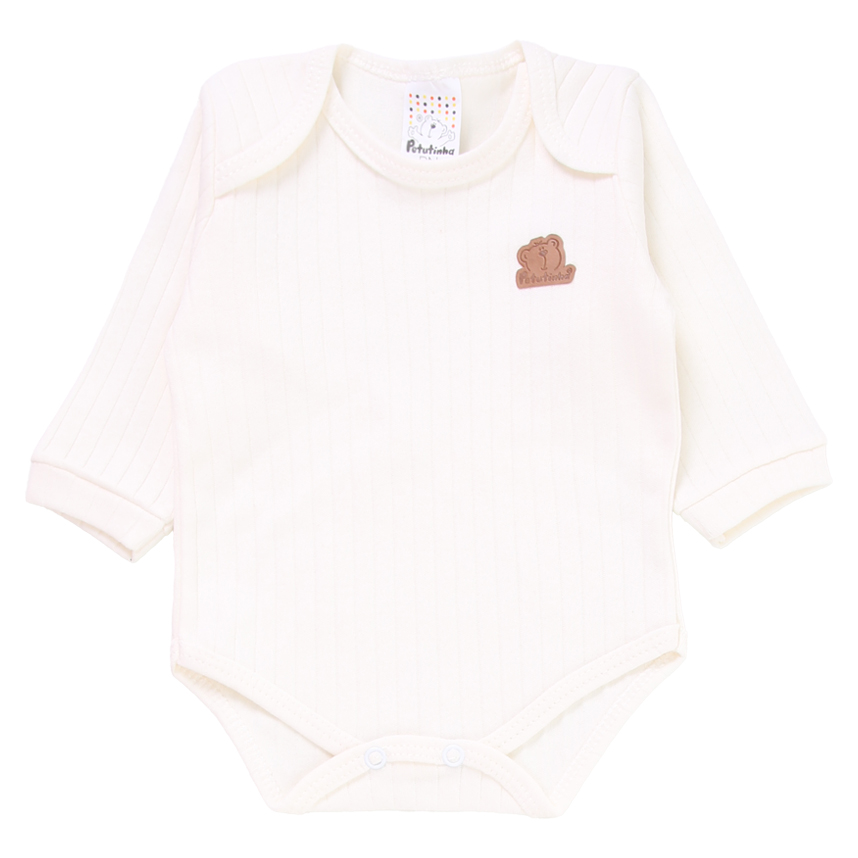 Conjunto de Body Bebê Petutinha Manga Longa Mijão Com Pé Reversível - 2 Peças