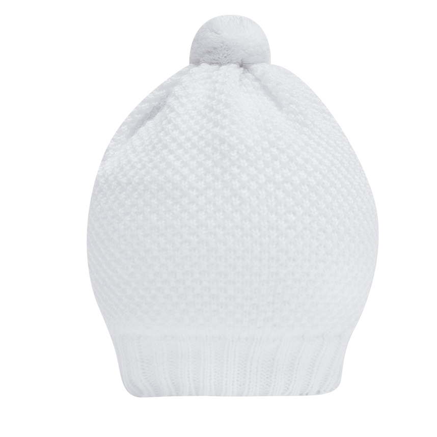 Touca Bebê Fofinho em Tricô com Pompom