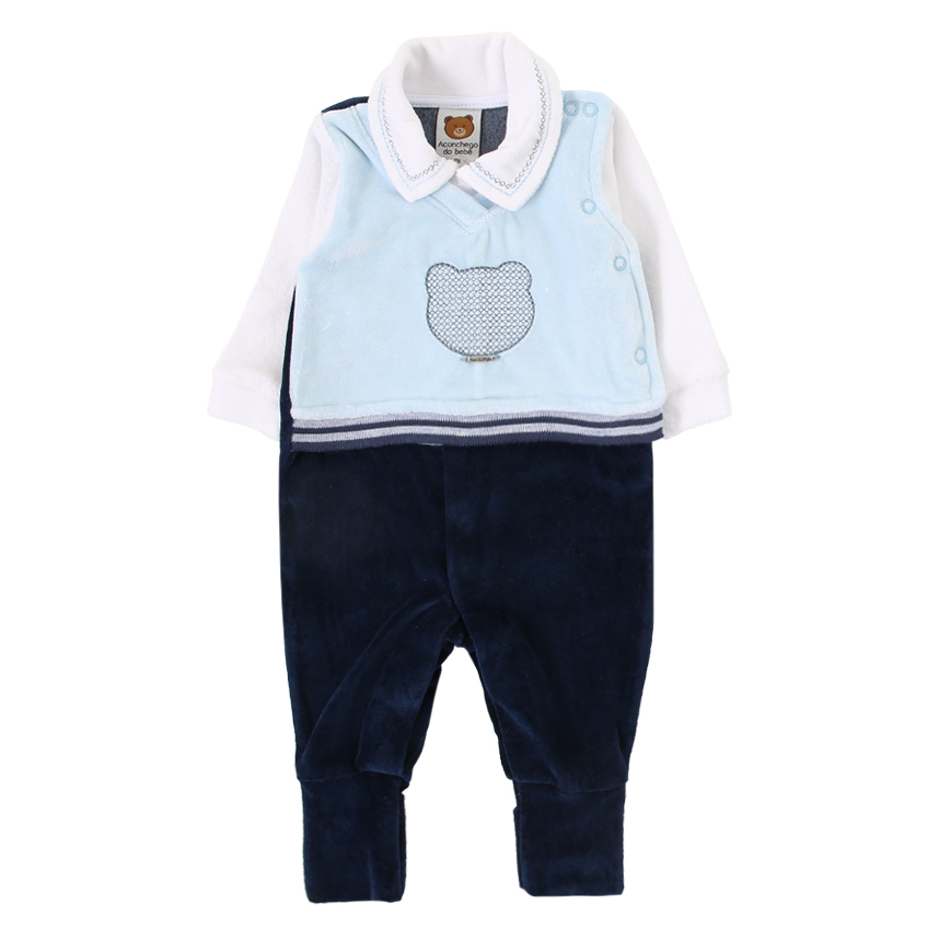 Saída de Maternidade Aconchego Gola Bordada Urso 2 Peças Saída de Maternidade Aconchego Gola Bordada Urso 2 Peças