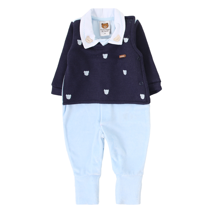 Saída de Maternidade Aconchego Gola Pala Bordada - 2 Peças Saída de Maternidade Aconchego Gola Pala Bordada - 2 Peças