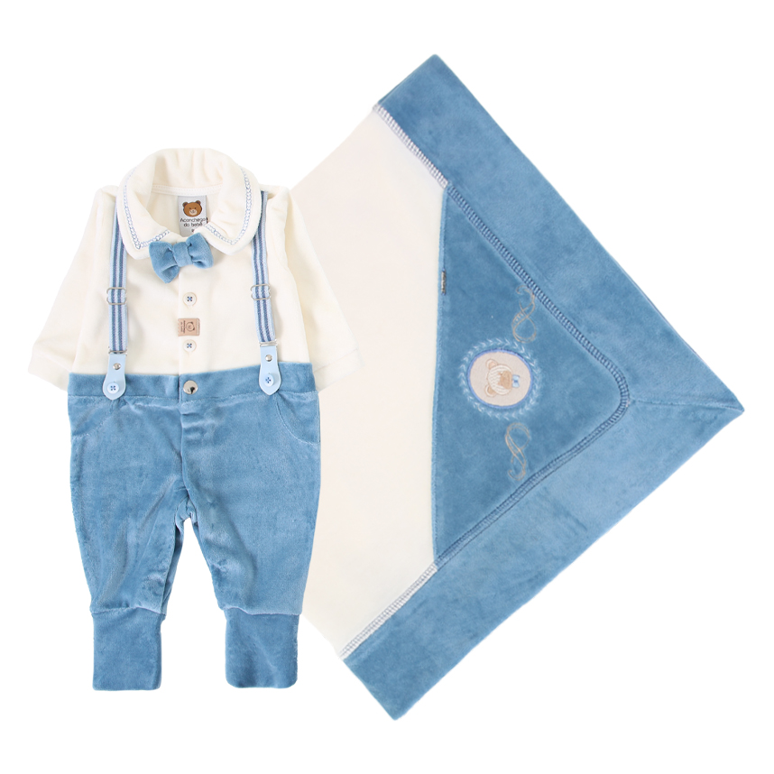 Saída Maternidade Aconchego Gravata E Suspensório  2 Peças