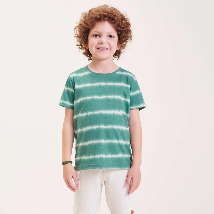 Camiseta Infantil Elian Manga Curta Estampada Meia Malha