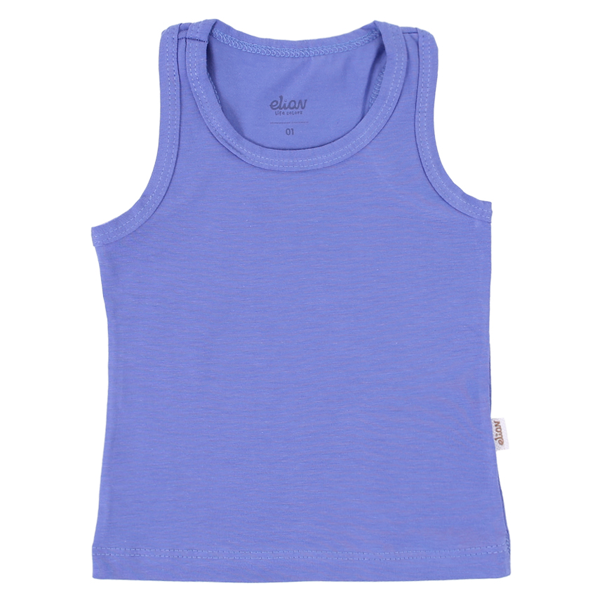 Blusa Regata Infantil Elian Menina Cotton Lisa Sortida