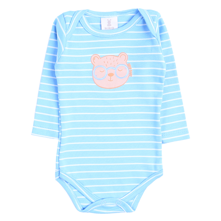Kit 03 Body KiKo Baby Manga Longa Ursinho
