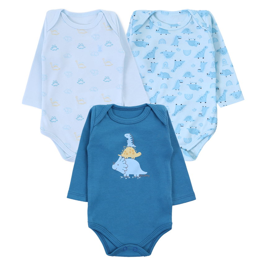 Kit 03 Body KiKo Baby Dinossauros Manga Longa