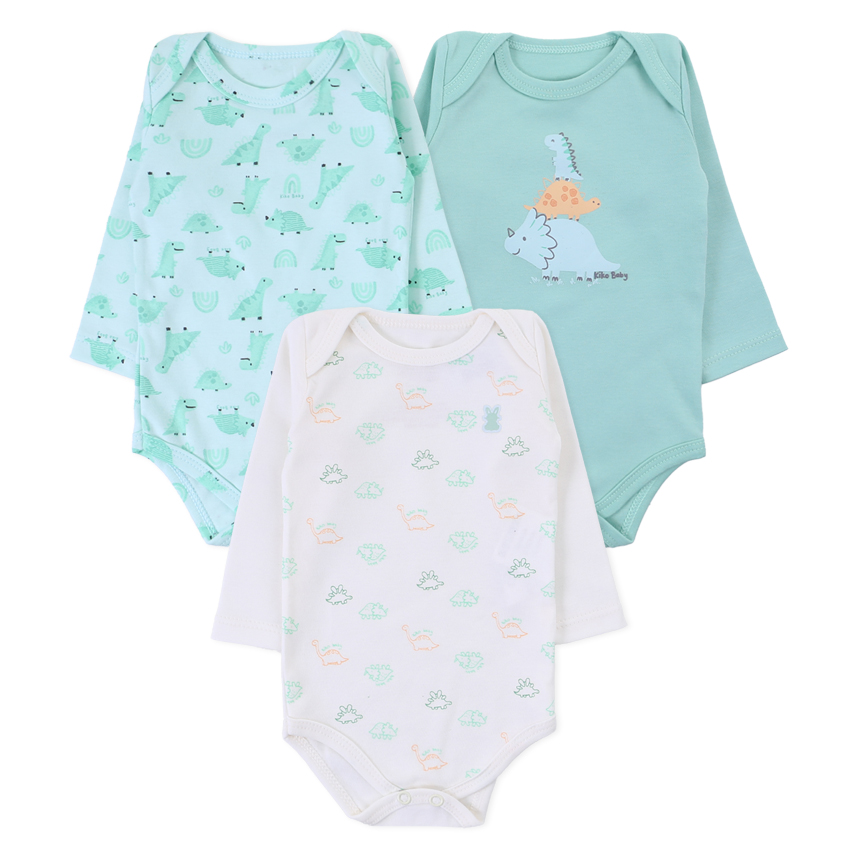 Kit 03 Body KiKo Baby Dinossauros Manga Longa