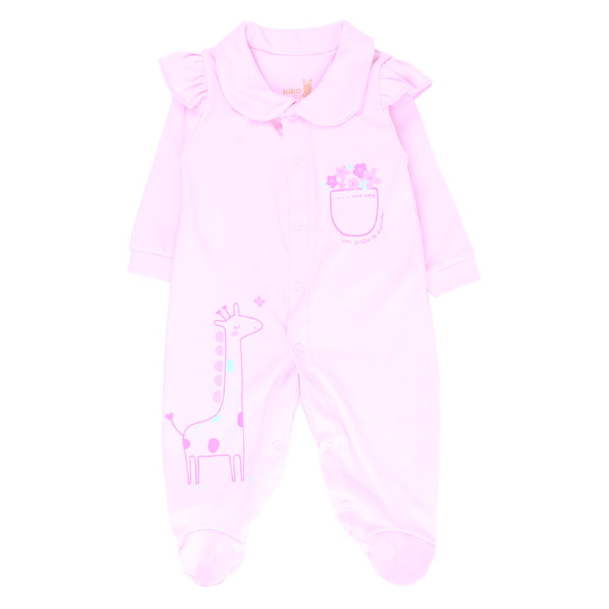 Macacão KiKo Baby Longo Em Suedine Estampa Girafa Macacão KiKo Baby Longo Em Suedine Estampa Girafa