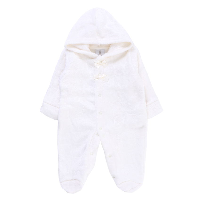 Macacão Bebê Kiko Baby Longo Pelo Fleece Laço E Capuz Macacão Bebê Kiko Baby Longo Pelo Fleece Laço E Capuz