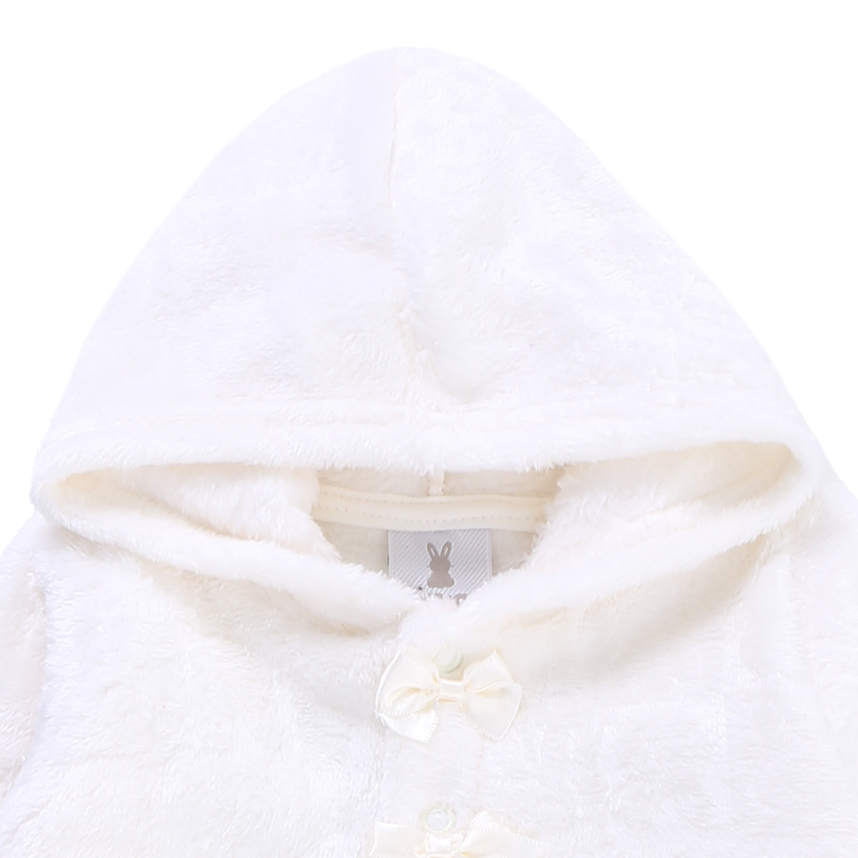 Macacão Bebê Kiko Baby Longo Pelo Fleece Laço E Capuz Macacão Bebê Kiko Baby Longo Pelo Fleece Laço E Capuz