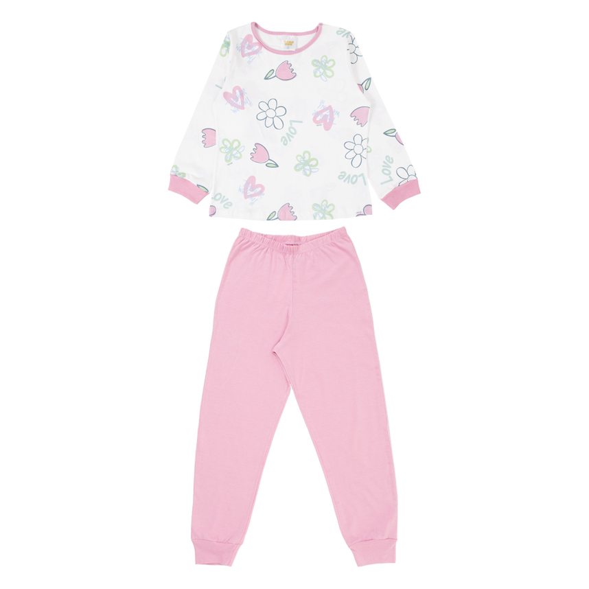 Pijama Infantil Longo Have Fun Estampa Flores Love