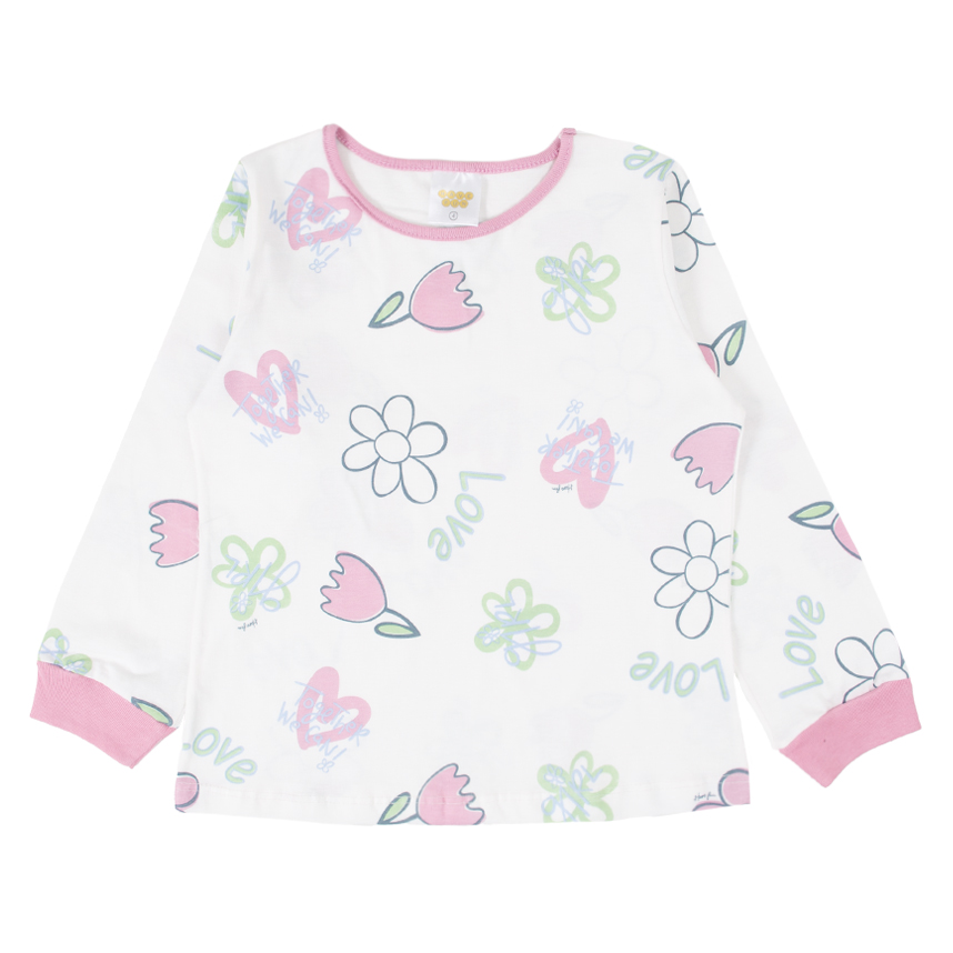 Pijama Infantil Longo Have Fun Estampa Flores Love