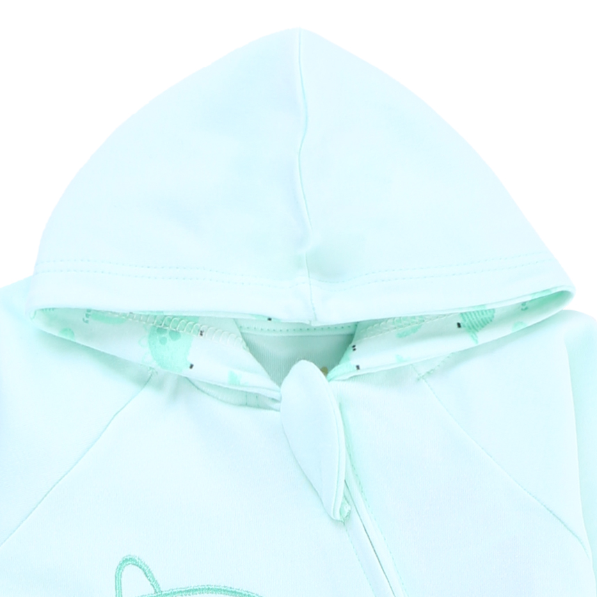 Macacão KiKo Baby Em Suedine Estampa Dinossauro Com Capuz Macacão KiKo Baby Em Suedine Estampa Dinossauro Com Capuz