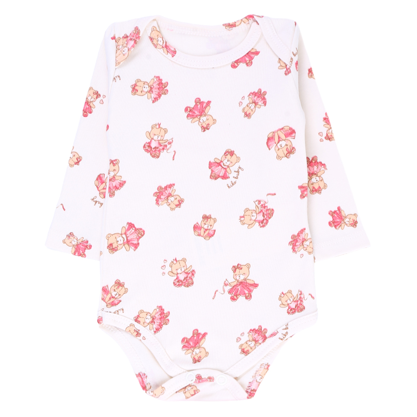 Conjunto KiKo Baby Body Manga Longa e Calça com Babados
