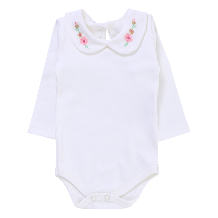 Conjunto KiKo Baby Body com Gola Bordada e Calça